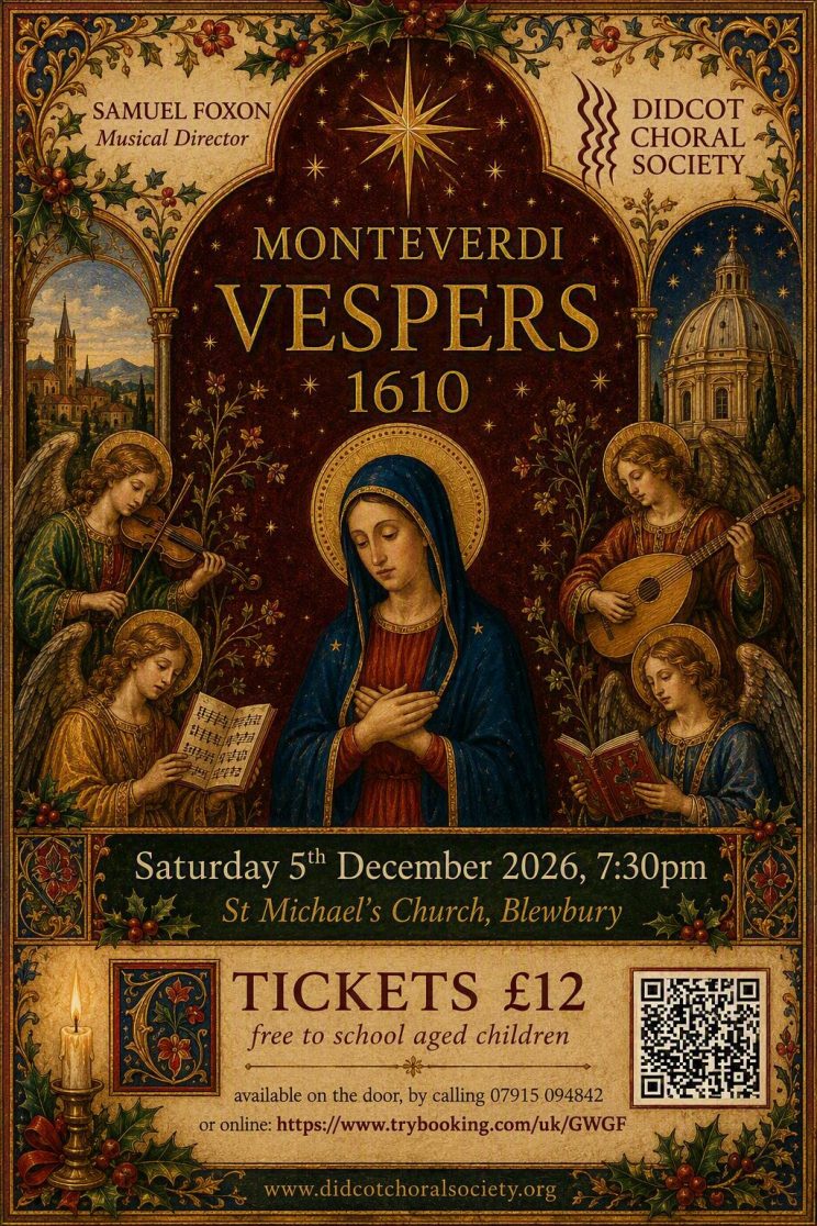 Didcot Choral Society Monteverdi Vespers 1610 Poster